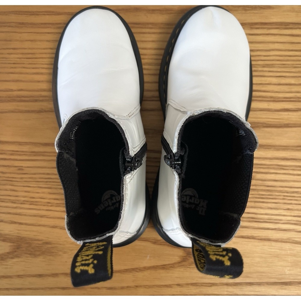 Dr Martens Girls Leather Zip Chelsea Boots‎ 2976 US 2 UK 1 White Smooth Doc - Picture 6 of 8